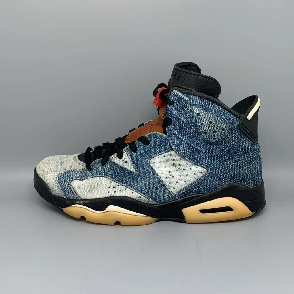 Jordan 6 Retro‎ Washed Denim Basketball Shoes CT5350-401 Men's Sz 9.5